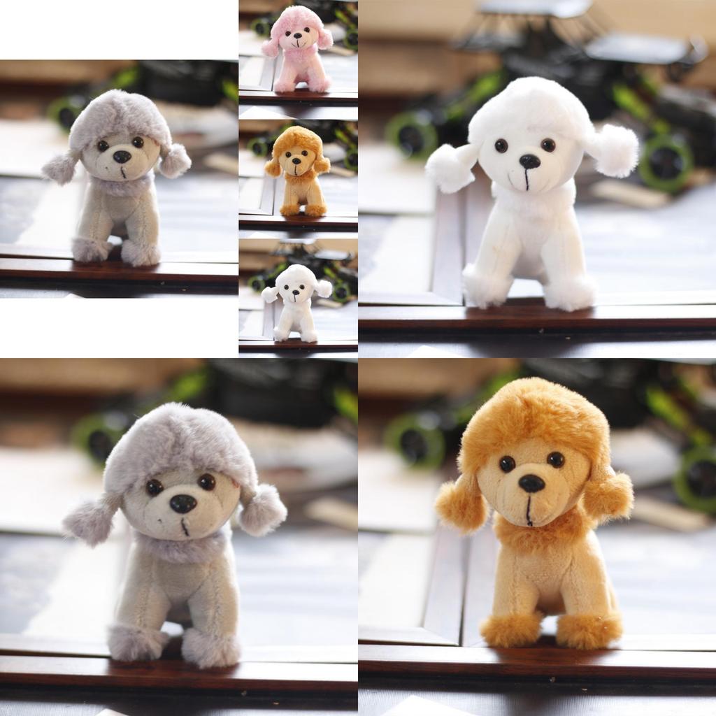 Cute Teddy Dog Plush Toy Ultra-soft Short Plush In White Pink Brown And Gray