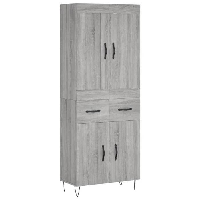 Maison Exclusive - Buffet haut Sonoma gris 69,5x34x180 cm Bois d'ingénierie
