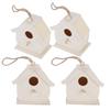 4Pcs Mini Holz Vogel Haus Hängen Vögel Nester Ornamente für Outdoor Garten Balkon Hof