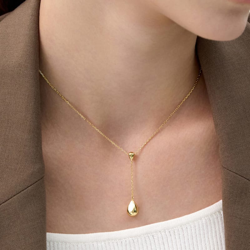 

hyeres-lor Champagne Moon Dew Drop Silver (Y) Darling Necklace HL2N59243Y9500 single type