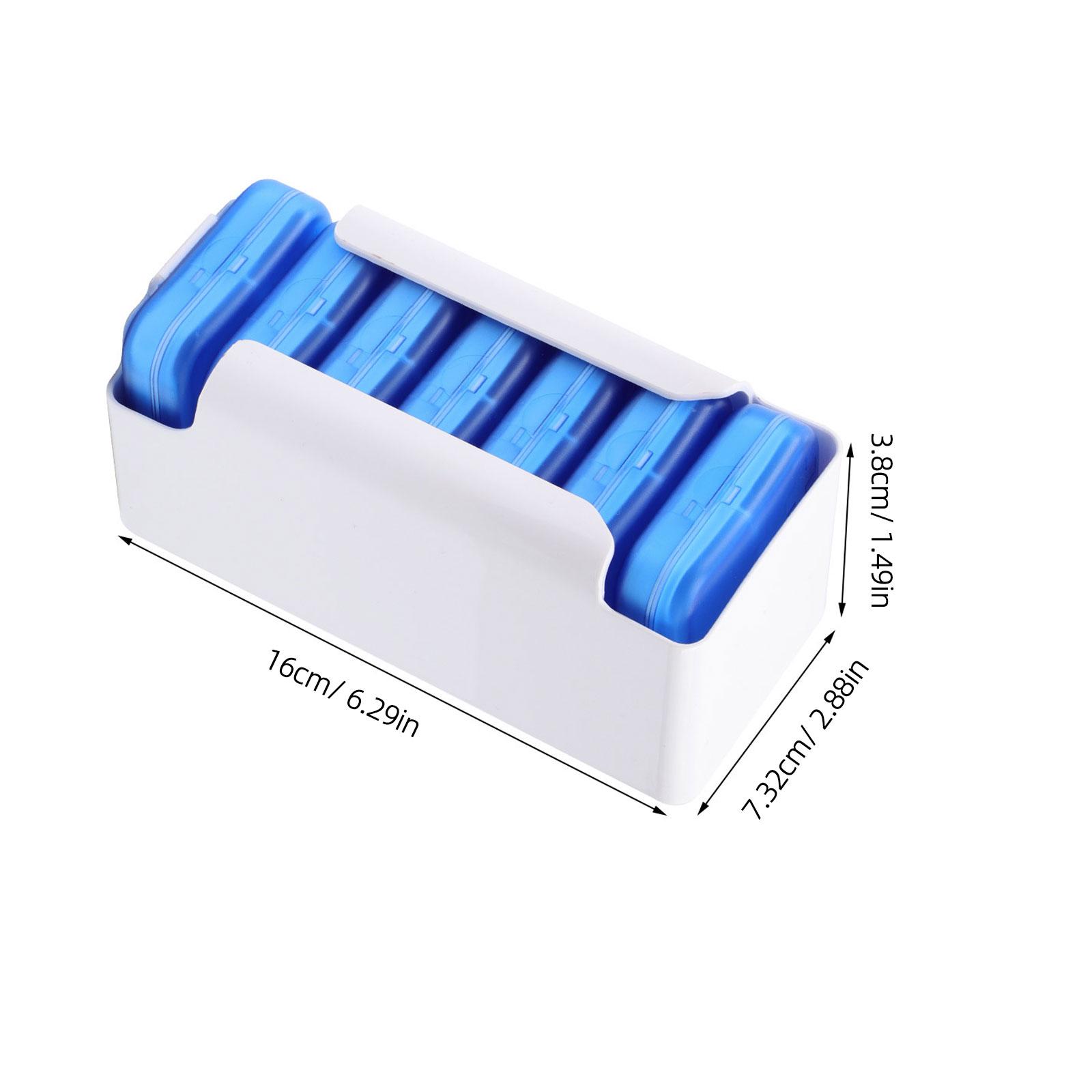 

1 set 1 Set 28 Grids 7 Layers Portable Medicine Organizer Case For Daily Travel Pill Storage Small Durable Tablet Container синій