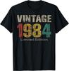 Vintage 1984 41st Birthday Gifts for Men Women 41 Year Old T-Shirt Men Clothing Tops Custom Printed Graphic T Shirts Camisas