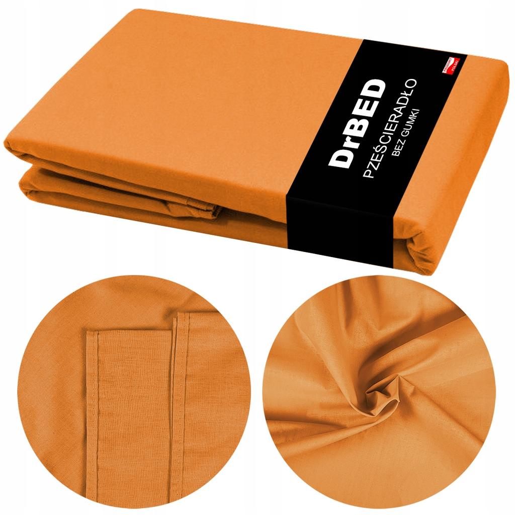 Fitted Sheet COTTON 160 x 210 Orange Soft Polish
