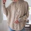 Women's Autumn and Winter Solid Color High Collar Knitted Sweater Large Size Pullover Bat Sleeve Sweater Loose Fashion Women's Top