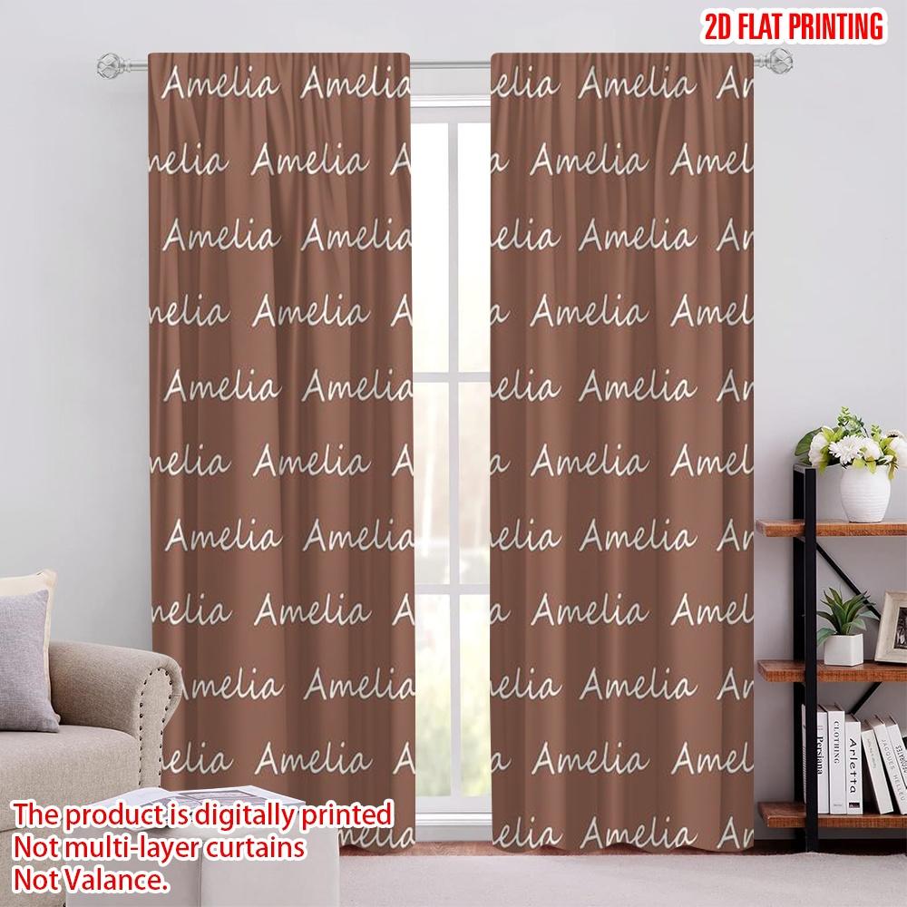 

2pcs,2D plane printing Curtain Popular Amelia Pattern Versatile Durable Polyester (without rod) Art Deco Festive for Room, 52.50 × 116.00 cm 2 pcs