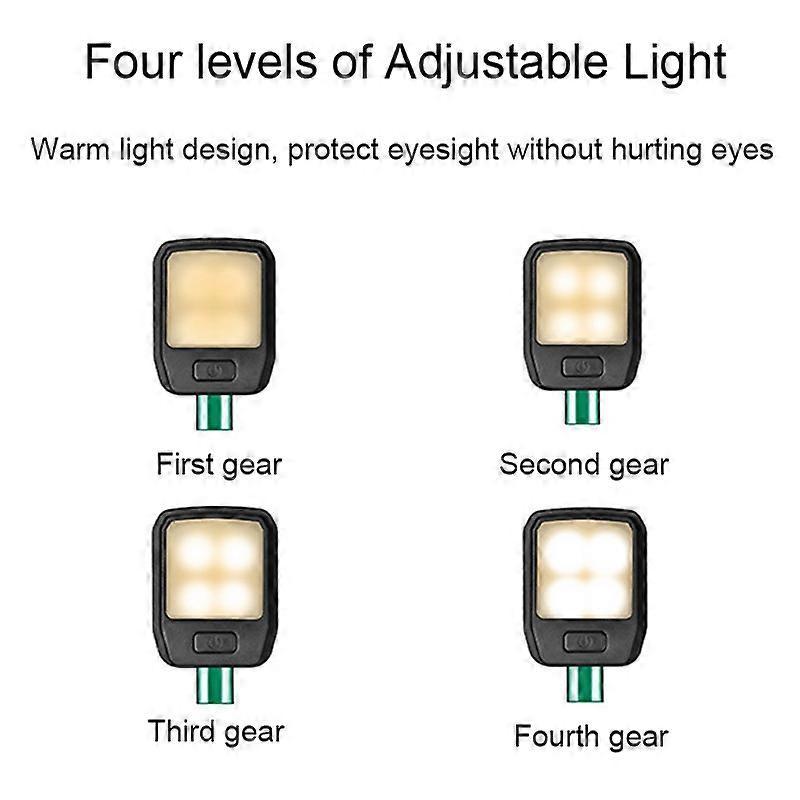 Portable Book Clip Light Four-Gear Adjustable Charging Eye Protection Lamp Four-Gear Clip Light