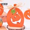 Durable Painted Wood Decor Halloween Indoor Wooden Pumpkin Table Sign, Spooky Tabletop Block Small Fall Signs Tiered Tray Centerpiece for Office Home