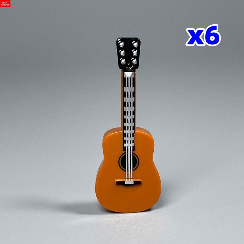 MOC Bricks Guitar Stand 4cm Figure Music Instruments Building Blocks DIY Dolls Toys For Children Gifts