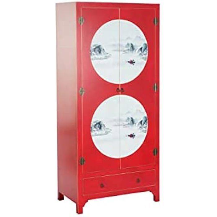 Wardrobe - DKD Home Decor - Red - MDF Wood - 2 Doors - Contemporary
