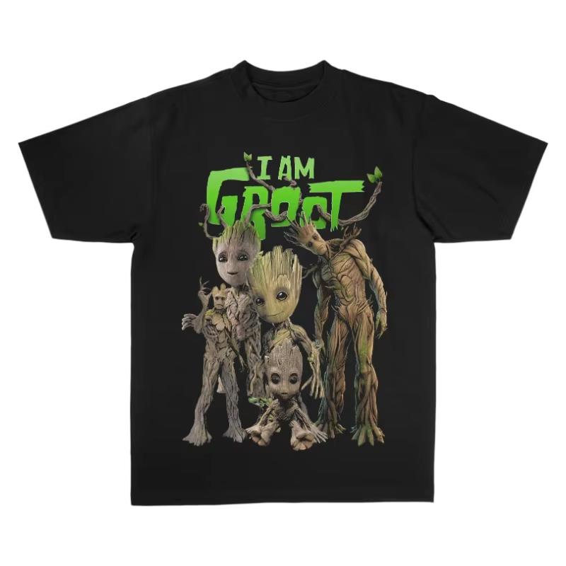 

2026 new Groot oversized cotton Tshirt of the street style clothing of modern Harajuku casual wear roundneck shortsleeved top M