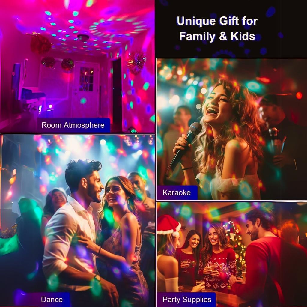 Strobe And Remote Control Disco Ball Ambiance Lights. Holiday Family Gatherings, Birthdays, Weddings, Bars, Clubs
