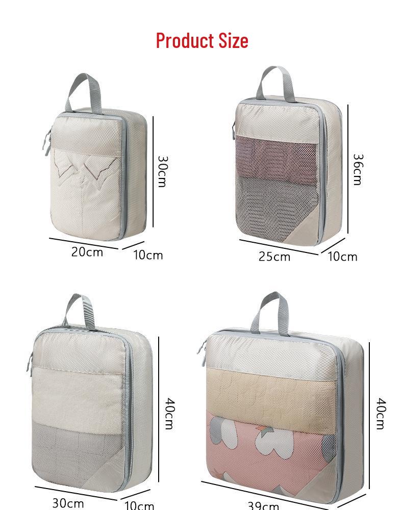 Compression Travel Storage Set: 9-Piece Washable Organizer for Cosmetics, Clothes, Shoes, and Luggage.