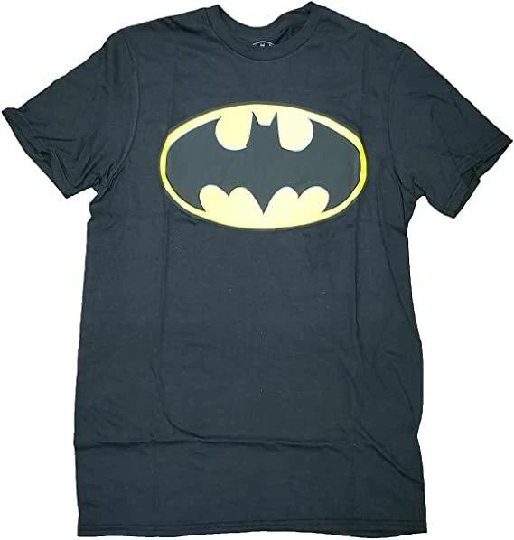 DC Comics Mens Batman Logo Graphic Black Shirt New S, XL S