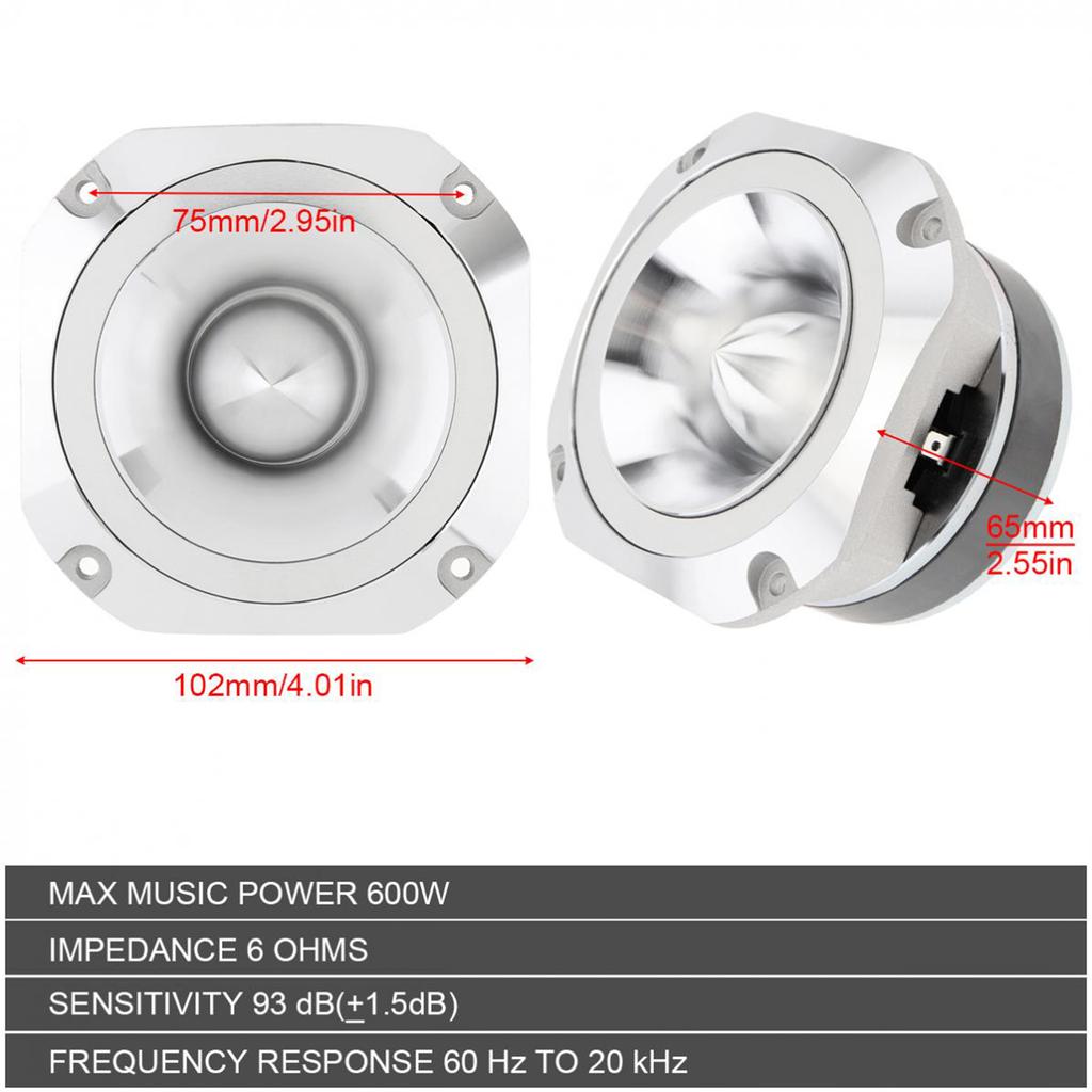 600W 4 Inch High Power Mini Dome Tweeter Coil Loudspeaker Super Power Clear Sound Easy Installation Car Audios Accessory