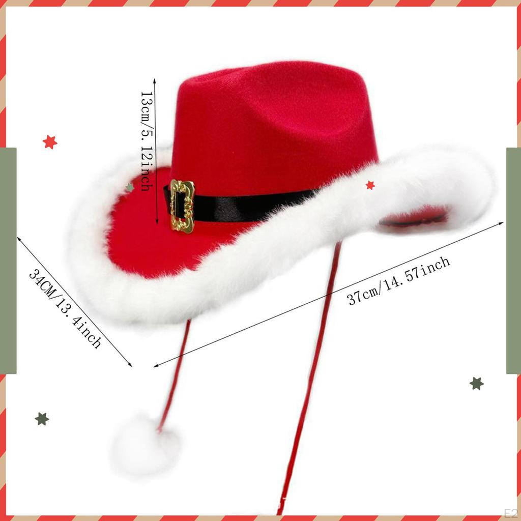 Christmas Cowboy Hat Western Headgear Cowgirl for Fancy Dress Party Favors