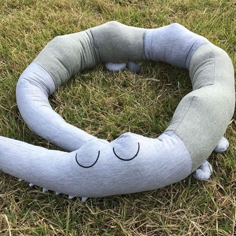 72,8 Zoll/185 cm Baby-Krokodil-Kissen aus Baumwolle, Kinderbett-Stoßstangenschutz