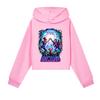 5882 Kids Girls Forgotten Island Printed Short Hooded Sweatshirt Long Sleeves Hoodies