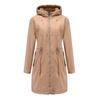 Winter new cotton-padded clothes women's removable fur collar medium and long long-sleeved pie overcome solid color hooded warm cotton clothes