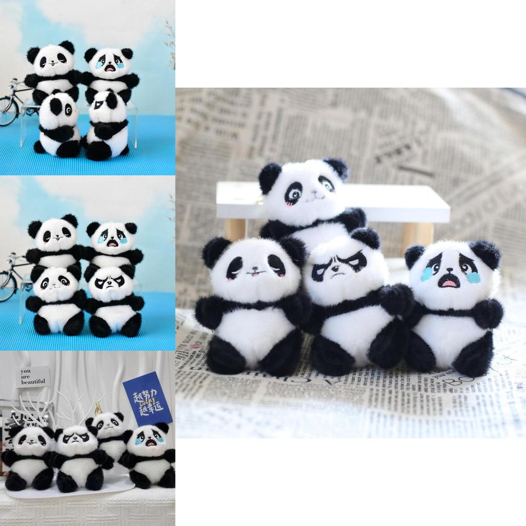 Adorable Plush Panda Keychain Super Soft Short Plush Stuffed Toy Bag Charm