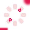 24Pcs Glossy French False Nail Short Square Press On Nail White Glitters Design ABS Matte Daily Use