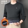 JEEP SPIRIT Men's Fleece-Lined Round Neck Sweatshirt