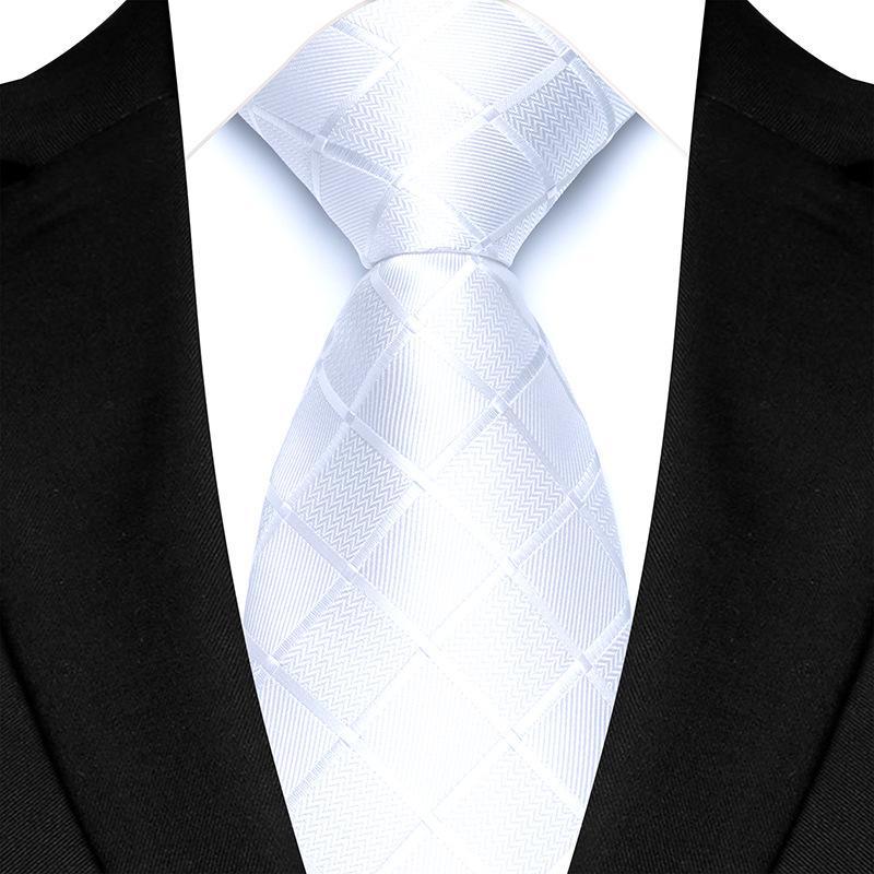 Men's Classic Solid Color Plaid Tie - Multi-color for Business, Casual, or Wedding