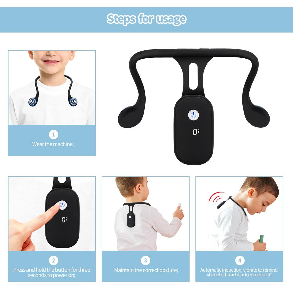 Smart Back Support Corrector with Auto Sensing Adjustable Feature Soft Silicone Invisible Posture Corrector for Adults and Kids