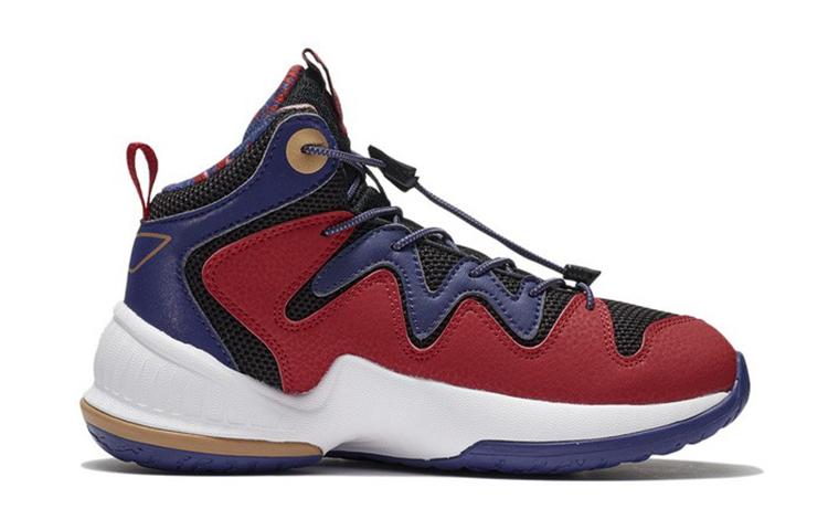 Li Ning YOUNG Slip Resistant Cushioning Abrasion Resistant Rebound Mid Top Performance Basketball Shoes Vermilion YKBS006-3