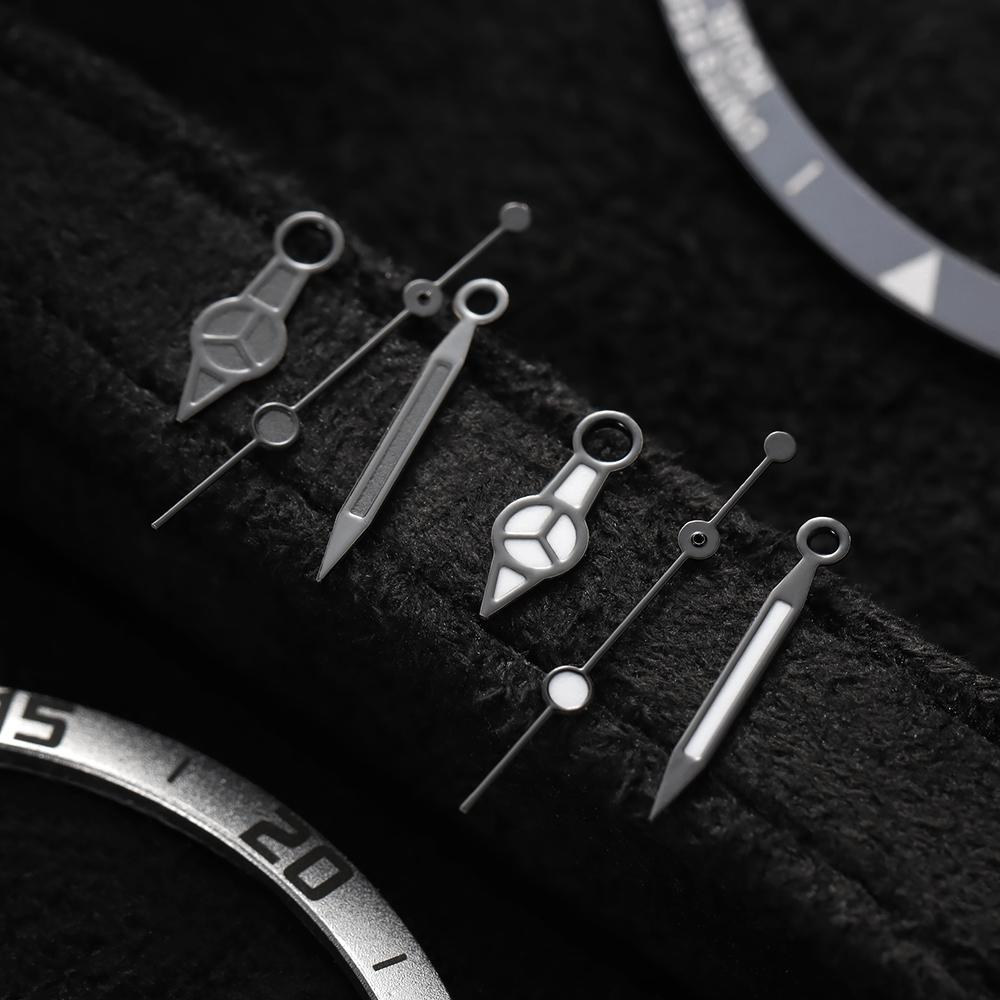 Silver Grey NH35 Hands Green Luminous Watch Hands for NH34 NH35 NH36 4R 7S Movement Ghost Watches Pointers Watch Accessories