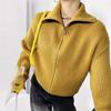 Chic Korean Double Zipper Lapel Sweater: Casual Autumn Loose Cardigan