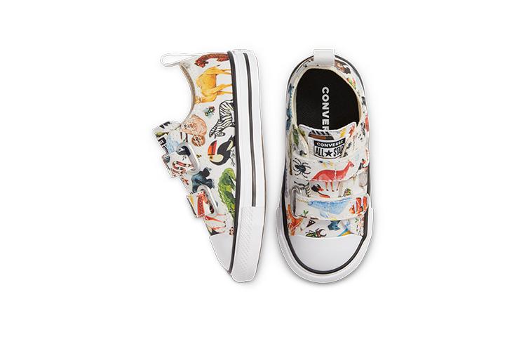 Converse All Star 2V Low Top Skateboard Shoes White Multicolor Infant And Toddler 768463C