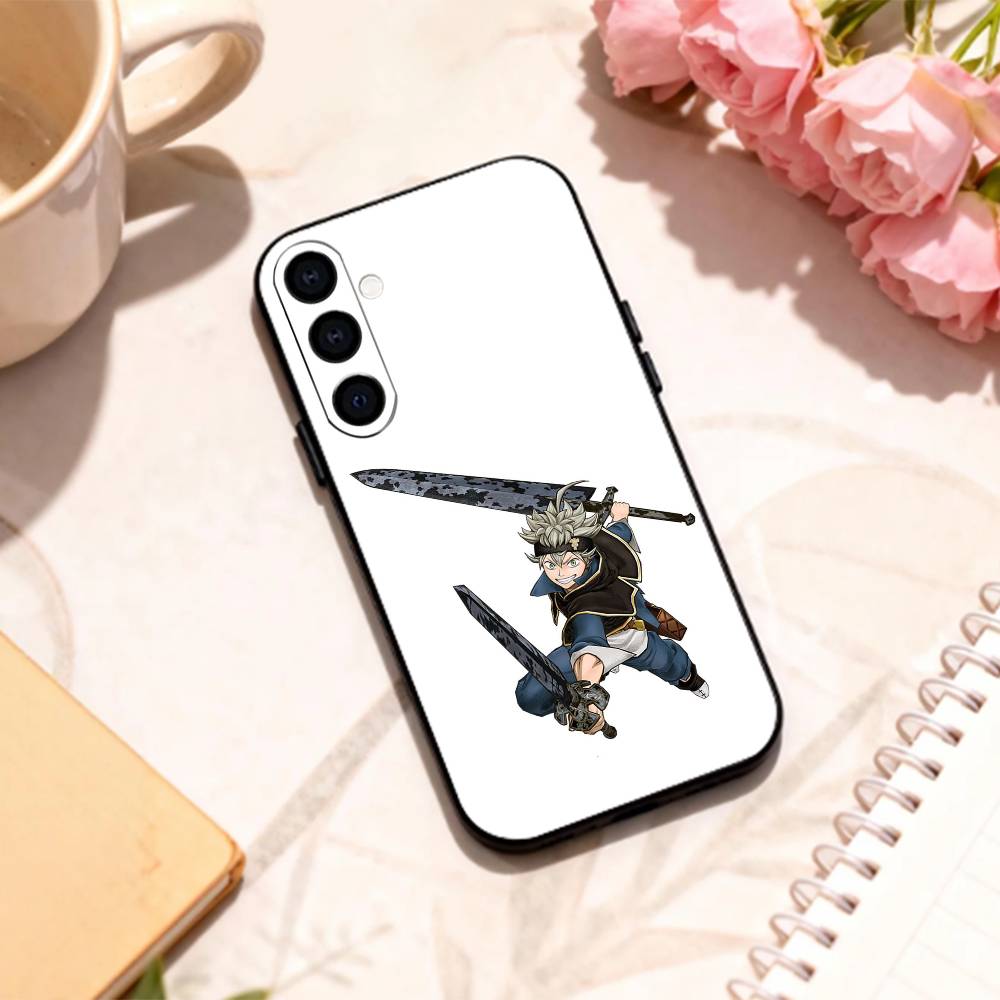 Magic B-Black C-Clover   phone Case For Samsung Galaxy A73,A72,A71,A70,A53,A52,A51,Others Soft Black Shell