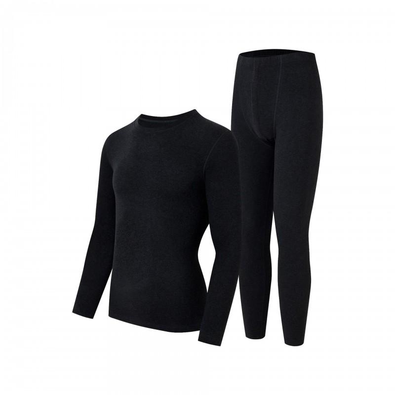 Mens Womens Cotton Thermal Underwear Set Fleece Lined Warm Base Layer Top Bottom Winter
