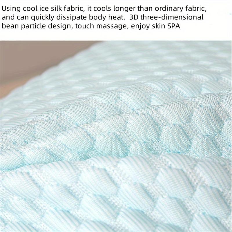 Oreiller Cervical de Massage en Tissu Fibre Soyeuse Glacée Rafraîchissante, Noyau d'Oreiller Aide au Sommeil, Sommeil Profond Adulte Usage Domestique, Oreiller Ménager Évacuant l'Humidité