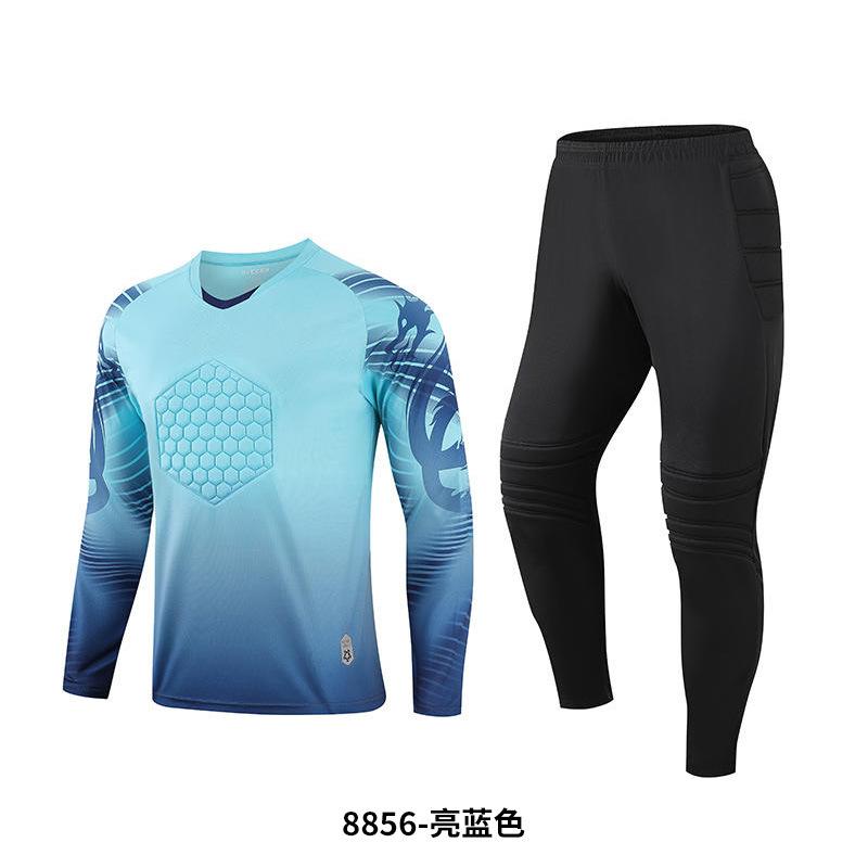 Football Goalkeeper Jersey Set Men's Adult Long-sleeved Sponge Pads Game Training Goalkeeper Jersey Spot Wholesale