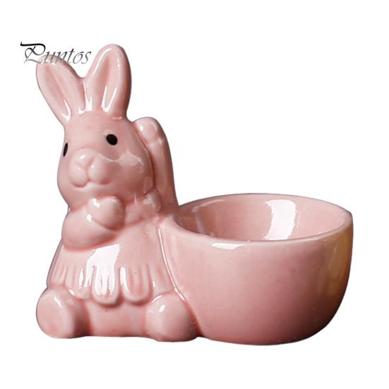 

Керамическая подставка для яиц в виде кролика, декор для стола для завтрака, подставка для яиц в виде кролика для яиц всмятку, украшение для дома на Пасху B розовый