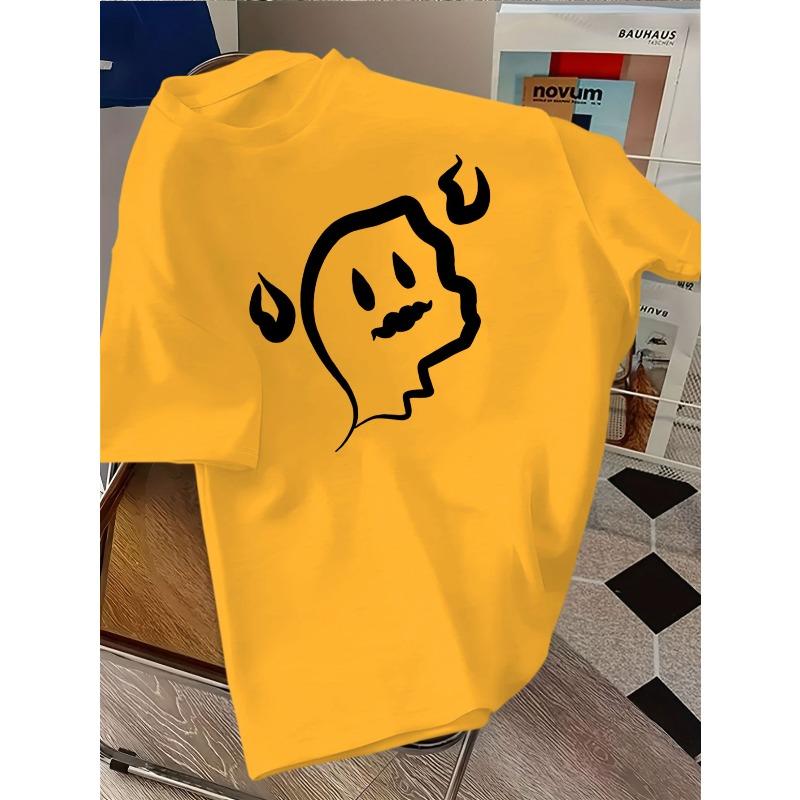 European Sizes Loose Short-Sleeve T-Shirt with Cartoon Ghost Design, Trendy And Versatile for Summer - Perfect for Kids
