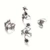 4-Piece Set of 925 Silver Vintage Stackable Floral Rings - Simple and Elegant Design for Women - Suitable for Everyday and Gift Occasions
