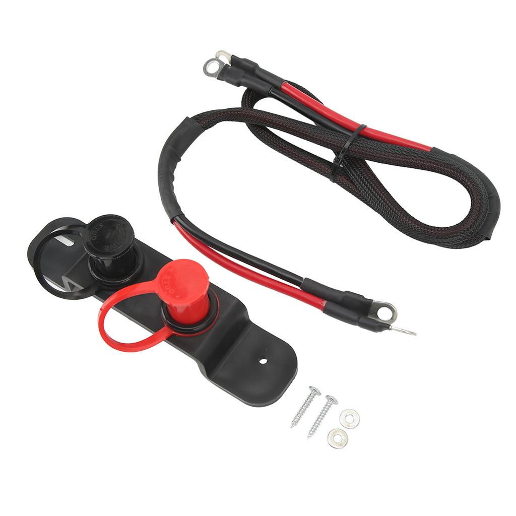 Remote Battery Jumper Terminals Charging Posts with 4 Gauge Cable for UTV ATV Car Truck RV Tractor Boat