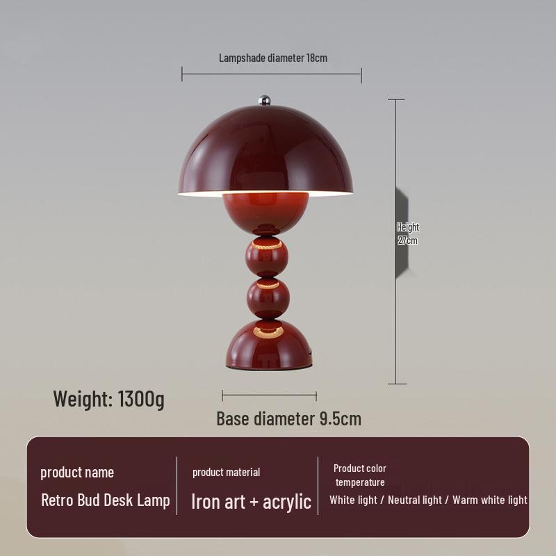 Danish Nordic Design Bedside Lamp with Wireless Charging