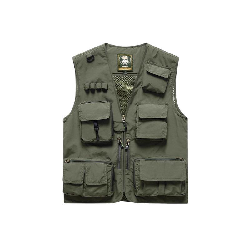 Vest tooling multi-pocket men's thin team outdoor vest breathable sports vest vest can be printed LOGO