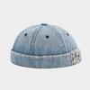 Cappello da Pescatore Trendy Lavato in Denim Stile Giapponese - Streetwear Casual per Coppie, Cappello a Secchiello Vintage, Berretto da Marinaio Senza Visiera con Risvolto