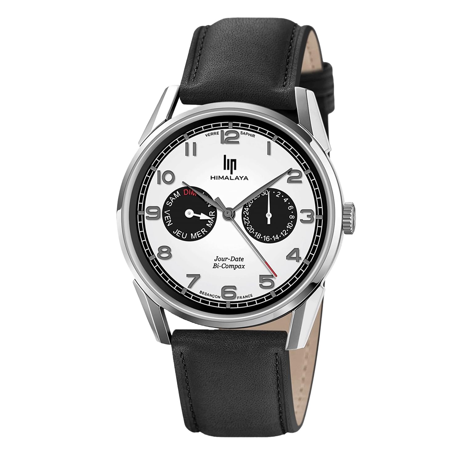 

Authorized Dealer Lip Watch 671673 Himalaya 40mm Day Date White Black Leather [LIP] Men s [HIMALAYA]