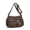 Everyday Versatile Rhombus Pattern Crossbody Bag Trendy Two Option, Multi Compartment Layout for Weekend Short Trips