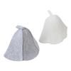 2pcs Sauna Felt Hats Water Absorption Head Protection Shower Bathing Hat for Women Men Grey White