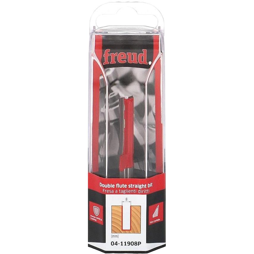 Straight Milling Cutter, Freud D=8 H=31.8 H=70 A=8 Z2, 04‑11908P