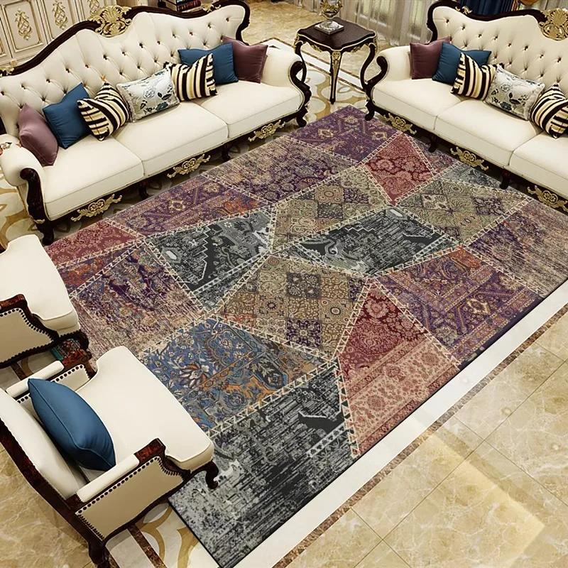 Nordic Ethnic Style Living Room Decoration Carpet Non-slip Area Rugs Carpets for Bedroom Home Decor Light Washable Mat Alfombra
