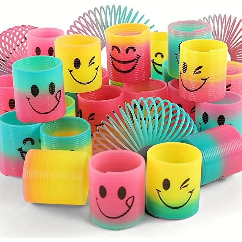12 pezzi arcobaleno molle magiche cerchio giocattoli bambini festa di compleanno favori regali omaggio souvenir asilo ospite pinata riempitivi