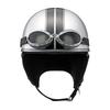 Yamaha Motor Classic Half Motorcycle Helmet with Free Size Silver Co., Ltd. (Yamaha) Y-555 Goggles, (57-560cm), & Stripe, Q7C-MRK-Y05-F29