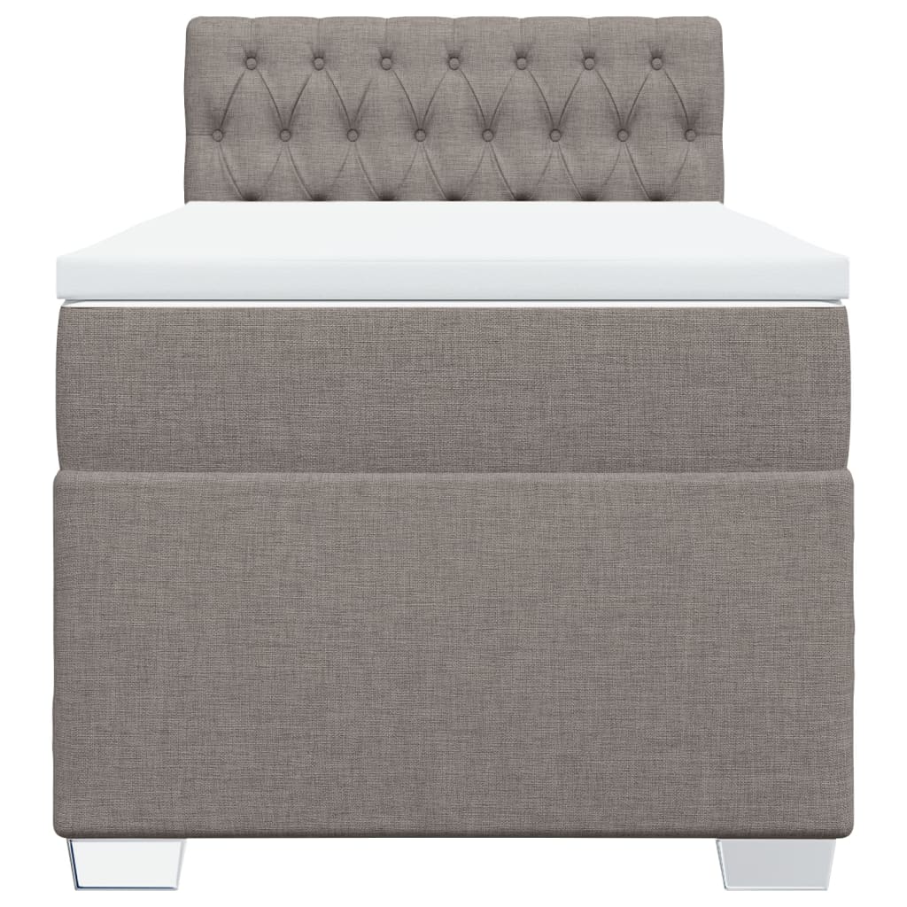 Vidaxl Letto Continentale Con Materasso, Taupe, Tessuto, 90X200 Cm